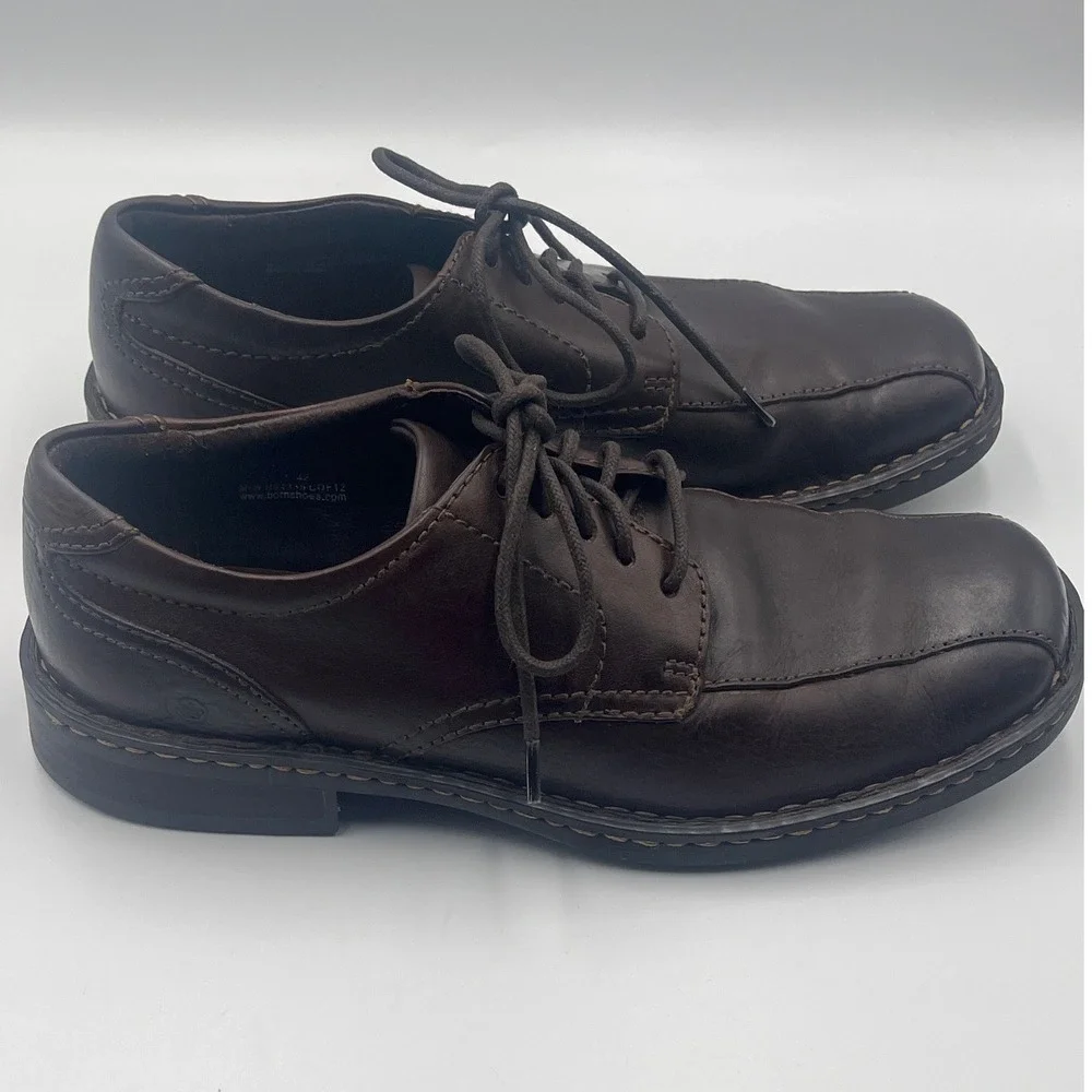 Born Nathaniel Brown Leather Derby Oxford Lace Up Shoes Mens 8.5 Comfort